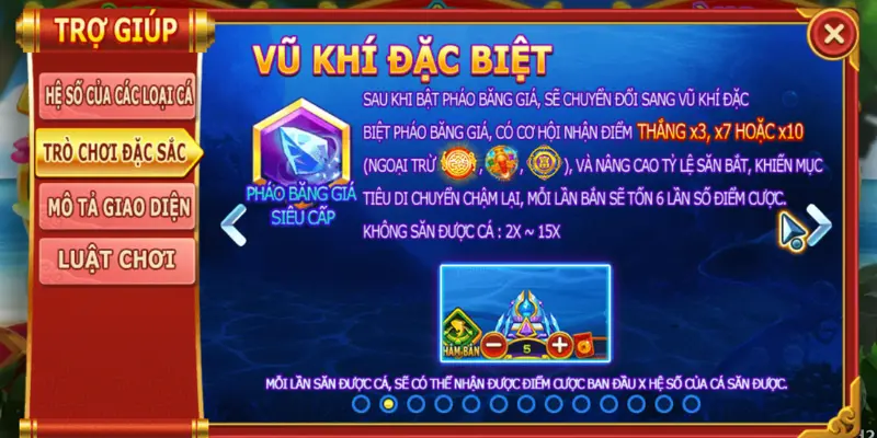 Các loại vũ khí và chế độ chơi đặc biệt