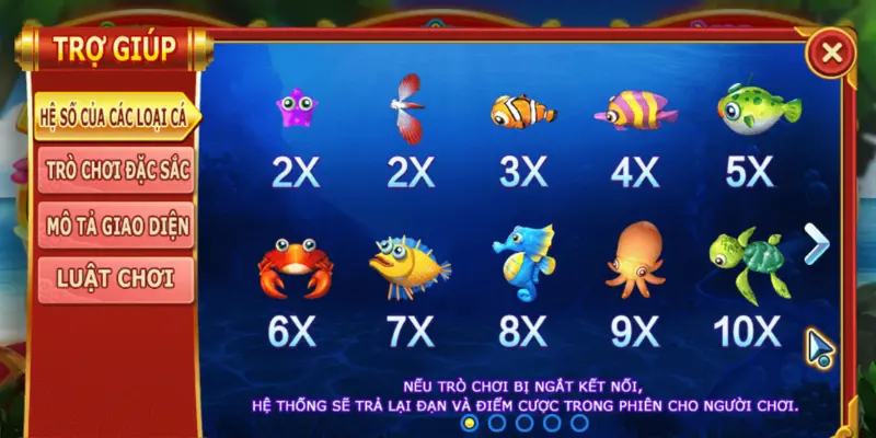 Cập nhật hệ số thưởng của bắn cá nhân ngư